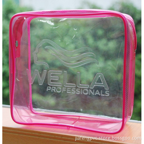 PVC Clear Promotional Cosmetic Bag With Embossed Logo